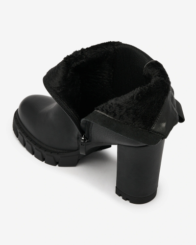 Royalfashion Schwarze Damenstiefel mit hohem Absatz Seihay