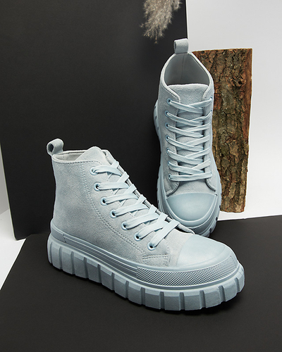 Hellblaue Damen-Schnürstiefel a'la sneakers Netara - Footwear