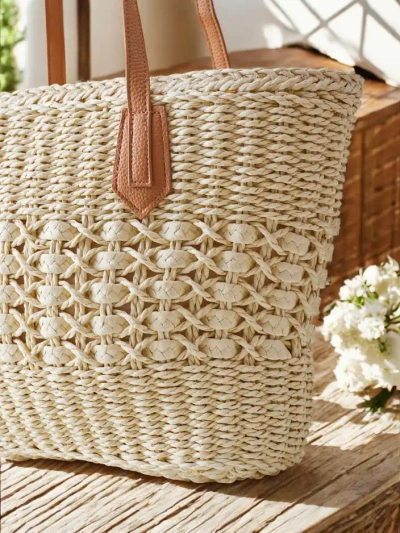 Royalfashion Große Strohtasche für Damen