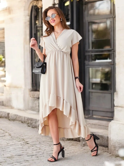 Royalfashion Damen-Midikleid mit asymmetrischem Saum