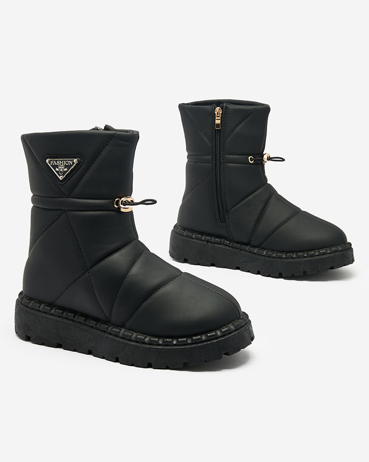 Royalfashion Schwarz Damenstiefel a'la Schneestiefel Oterika