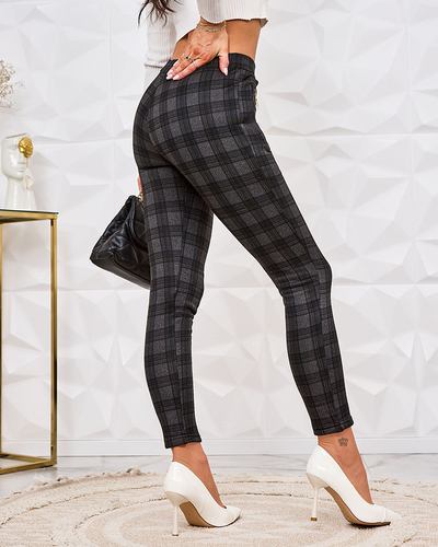 Royalfashion Жіночі утеплені штани тегінг в клітинку