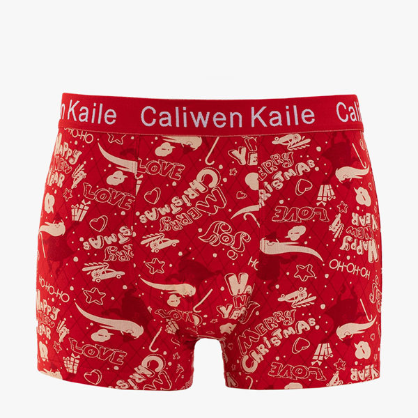 Rote Weihnachts-Boxershorts für Herren - Unterwäsche