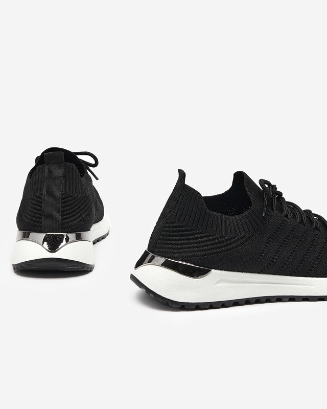 OUTLET Schwarze gewebte Damensneaker Erina - Schuhe