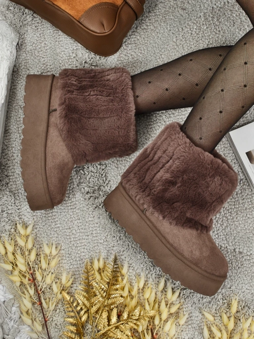 Чоботи a'la снігоходи жіночі з хутром Irelle