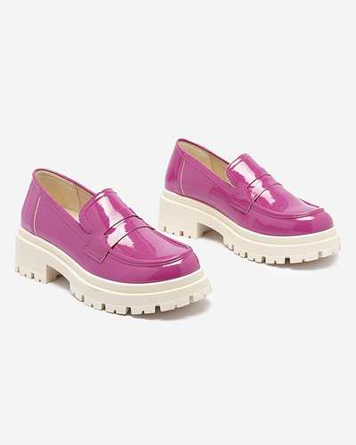 Fuchsia lackierte Mokassins für Damen Noppel - Footwear