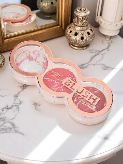 Палетка з 3 відтінків ілюмінуючих рум’ян для щік колір