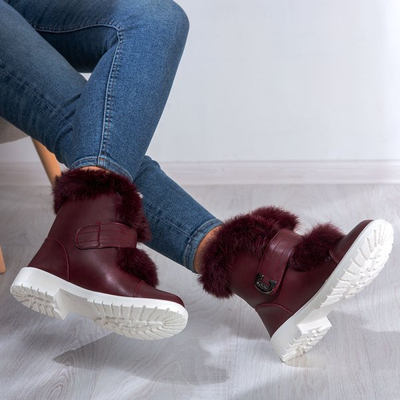Wisconsin Burgundy Fur Snow Boots - Schuhe