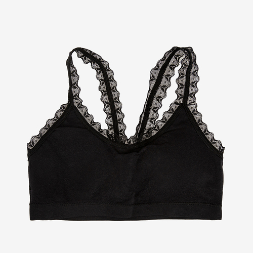 Mädchen 'schwarzer elastischer BH - Unterwäsche
