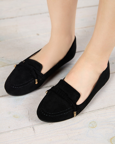 Schwarze Damenmokassins mit Neruki-Schleife - Schuhe