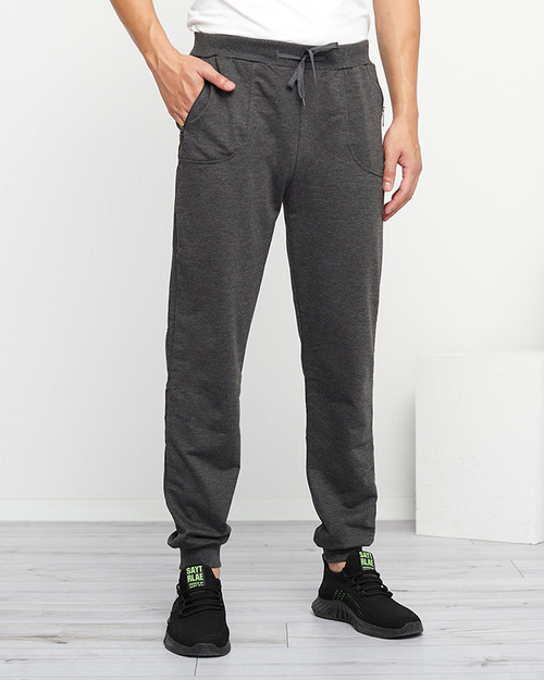 Темно-сірі чоловічі спортивні штани з кишенями - Одяг