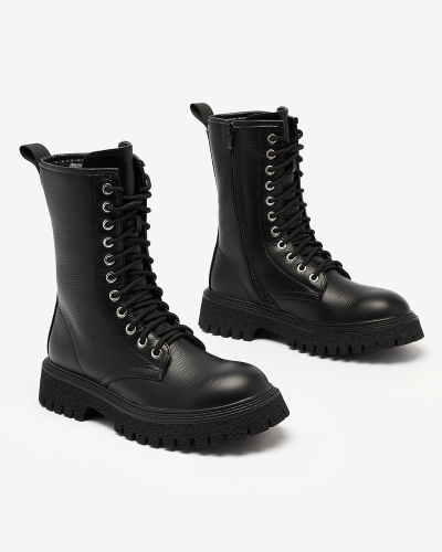 Schwarzer Damenstiefel mit Goldkette Azerik - Schuhe