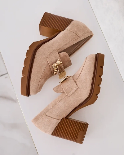 Royalfashion Damen hohe Stiletto Mokassins Nezii