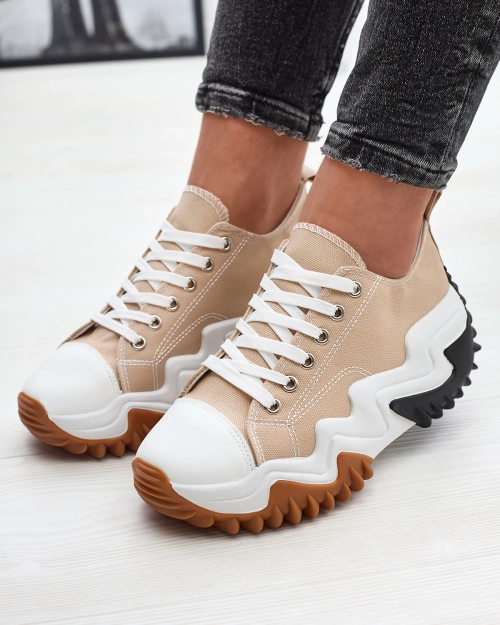 Спортивне взуття а-ля кеди бежевого кольору Ascota- Взуття