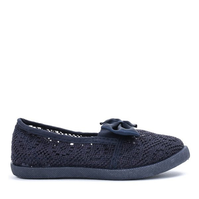 OUTLET Marineblaue Mädchensneaker mit Satinschleife Sugar Boomb - Schuhe