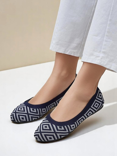 Royalfashion Stoff-Ballerinas für Damen mit geometrischem Print Metric