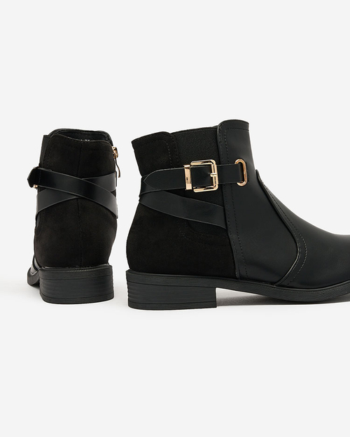 Royalfashion Чорні жіночі черевики a'la sztyblety з пряжкою Ifeloper