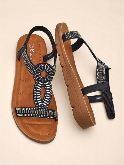 Royalfashion Damensandalen mit dekorativen Riemen Ava Shine