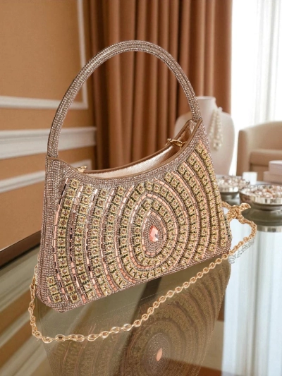 Royalfashion Damen Clutch Handtasche mit Zirkonia Sova Glint