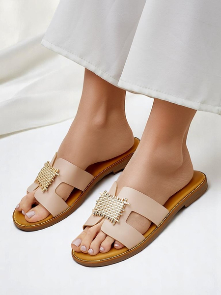 Royalfashion Damen dekorative Slides mit Ornament Crattes