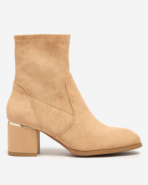 Royalfashion Світло-коричневі жіночі черевики на низькій шпильці Rejerra