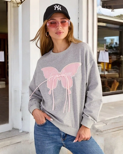 Royalfashion Damen Baumwoll-Sweatshirt mit dünnem Druck