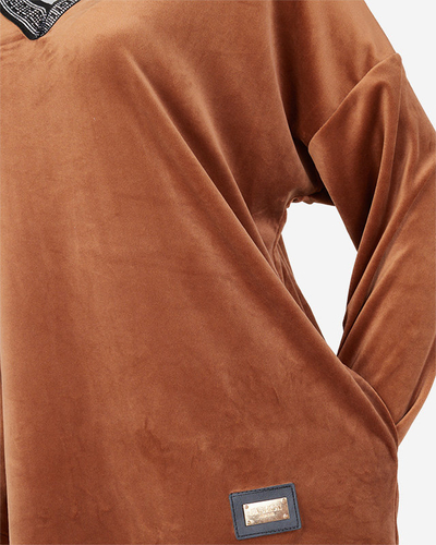 Damen-Tunika mit braunem Zirkonia - Bekleidung