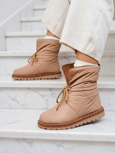 Royalfashion Damen Schlupf-Schneestiefel in braun Nevonsis