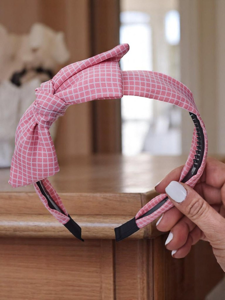 Royalfashion Обруч для волосся з бантем у клітинку Гоша
