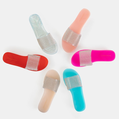 Rosa Damen-Gummihausschuhe mit Zirkonia Niamh - Schuhe