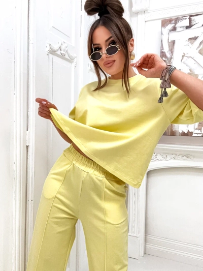 Royalfashion Damen Baumwollset mit weiten Hosen