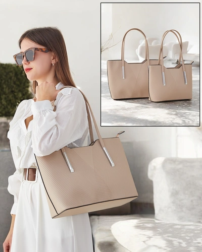 Royalfashion Doppel Frauenhandtasche mit Prägung