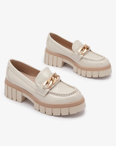 Lackierte Damen Mokassins in Beige Aquan- Footwear