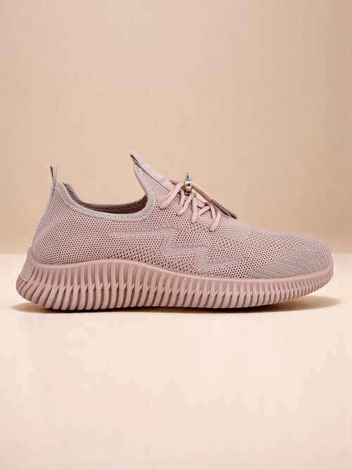 Aurelia Rosa – жіночі спортивні туфлі Royalfashion з тканини, рожеві, плоский каблук