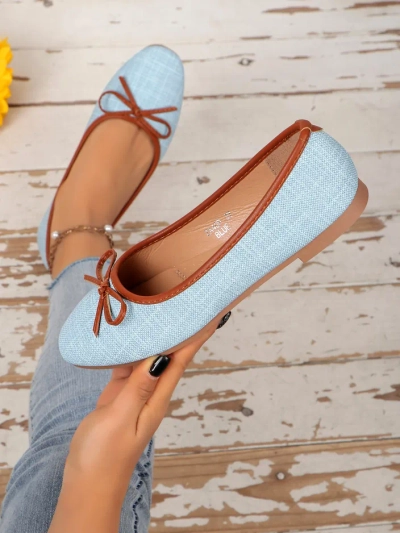 Royalfashion Damen Ballettschuhe mit Glitzer und einer Schleife Aramie