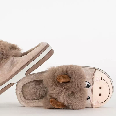 OUTLET Animmes beige Stierhausschuhe für Kinder - Schuhe