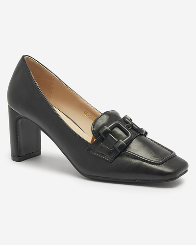 Damen-Pumps im Mokassin-Stil in Schwarz Mokwell-Footwear
