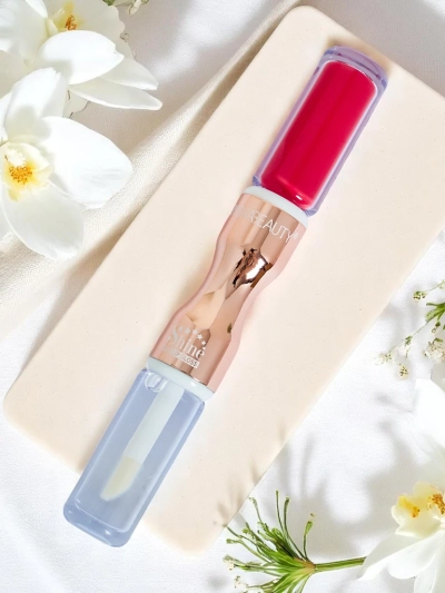 Lippenstift und farbloser Lipgloss 2-in-1 See Fuchsia