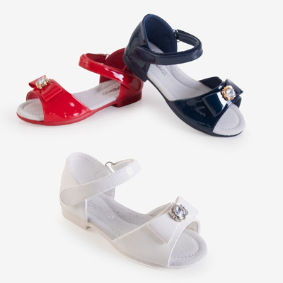 Dunkelblaue Kindersandalen mit Schleife Meeo - Schuhe