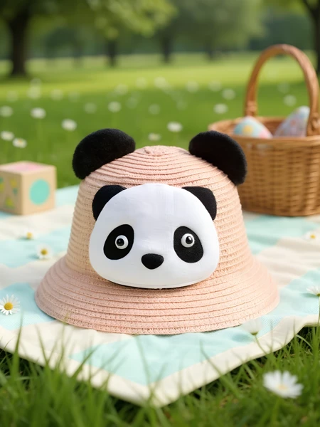 Royalfashion Strohhut für Kinder Panda