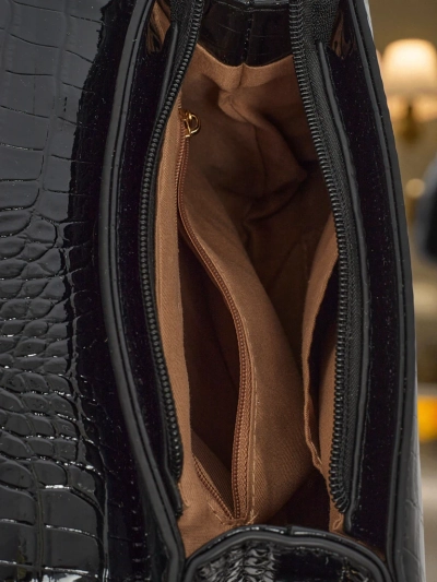 Lackierte kleine Damenhandtasche aus Öko-Leder Lunaya