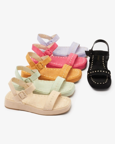 Braune Damensandalen mit Strass Franssia - Footwear