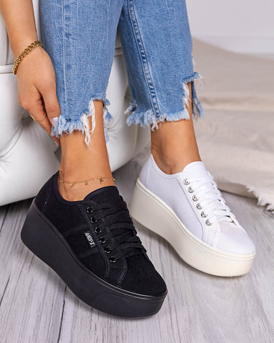 OUTLET Спортивні кросівки білого та кольору екрю на платформі Darru-Footwear