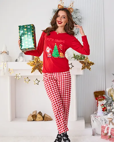 Royalfashion Weihnachts-Damenpyjamas