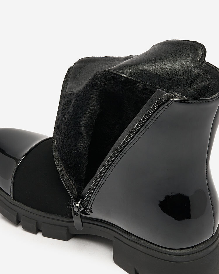 Royalfashion Schwarze matte Damenstiefel Hedaheh