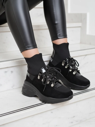 Royalfashion Damen schwarz isolierte Aleppo Sneaker