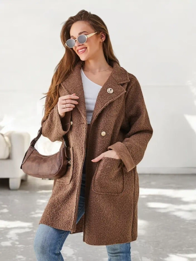 Royalfashion Жіночий пальто, що нагадує овечу шкіру