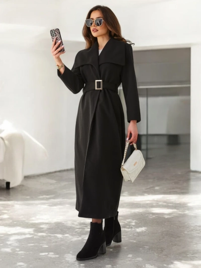 Royalfashion Damen-Max mantel mit Bindegürtel