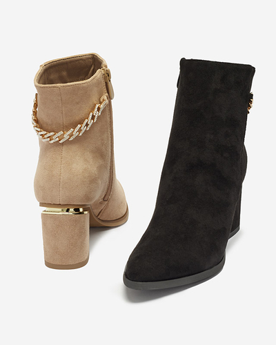 Hellbraune Damen Stöckelschuhe mit Kette Bellami- Footwear