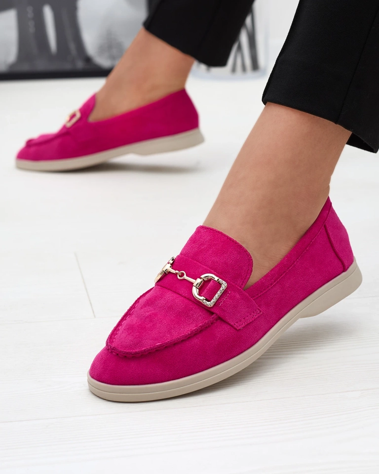 Fuchsia Damen Mokassins mit Goldverzierung Neterri - Footwear